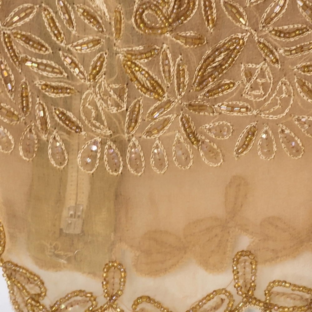 Kenneth Cole top pure silk gold heavily emroidered diamantes size 8 - Picture 7 of 16